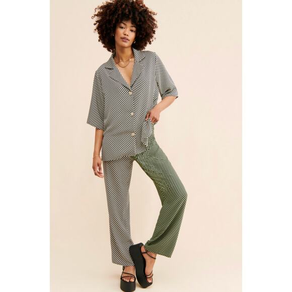 Lisa Says Gah Dane Two-Toned Checkered Trouser Pants XS - Picture 1 of 9